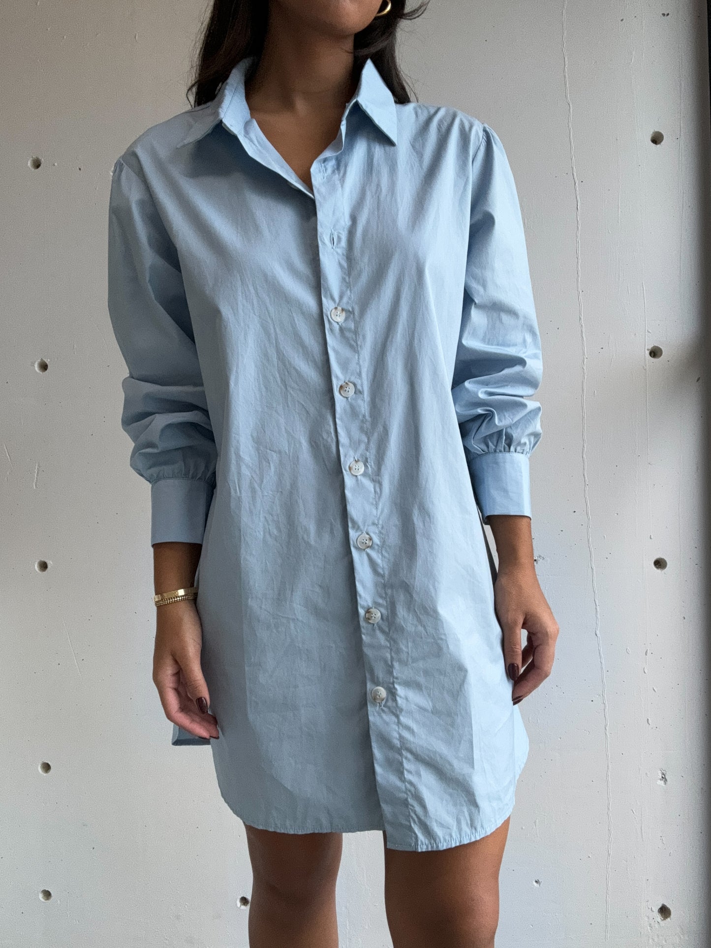 blue shirt dress - Morena Lucía
