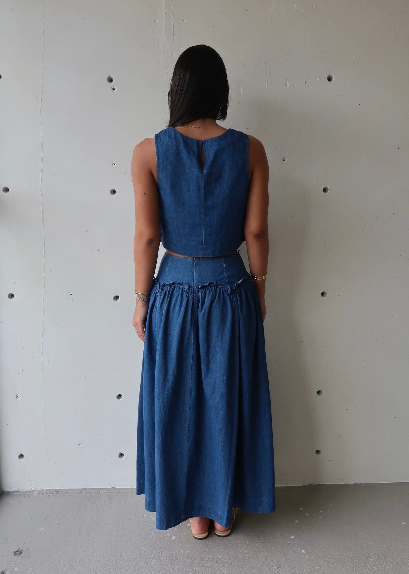 Capri Denim Skirt Set