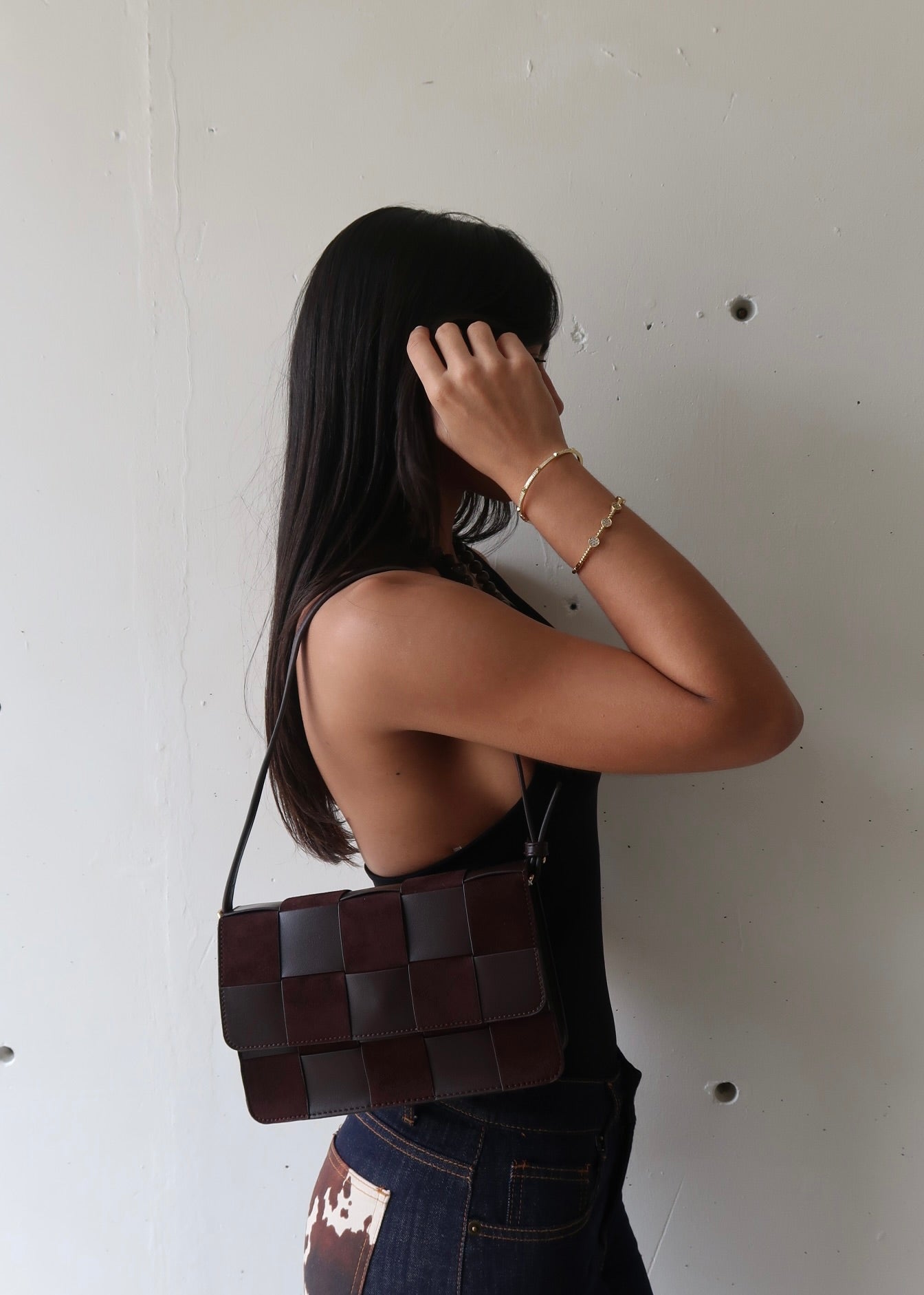 Vellora Leather & Suede Crossbody