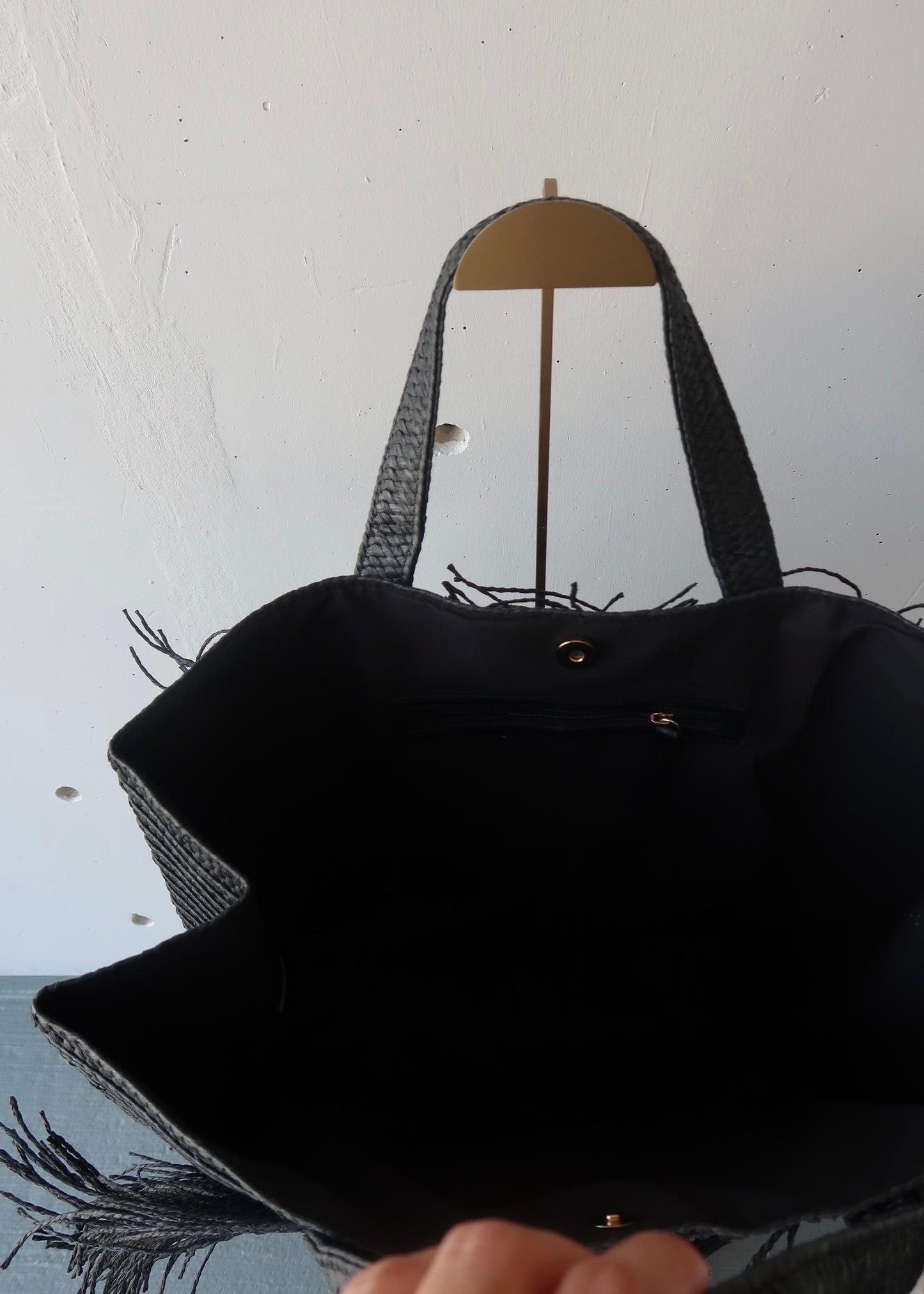 bali beach bag - black