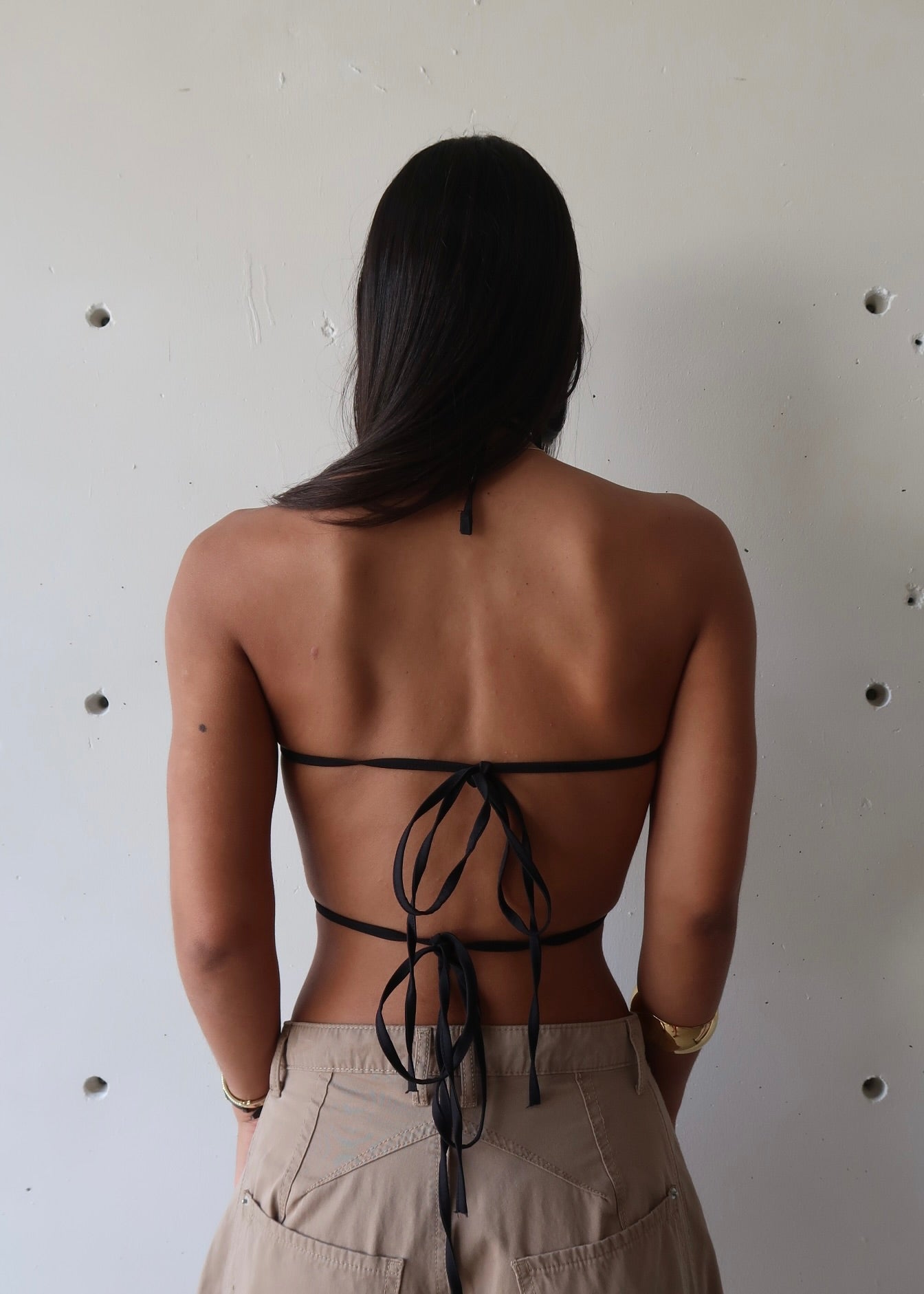 Flower Black Crop Top