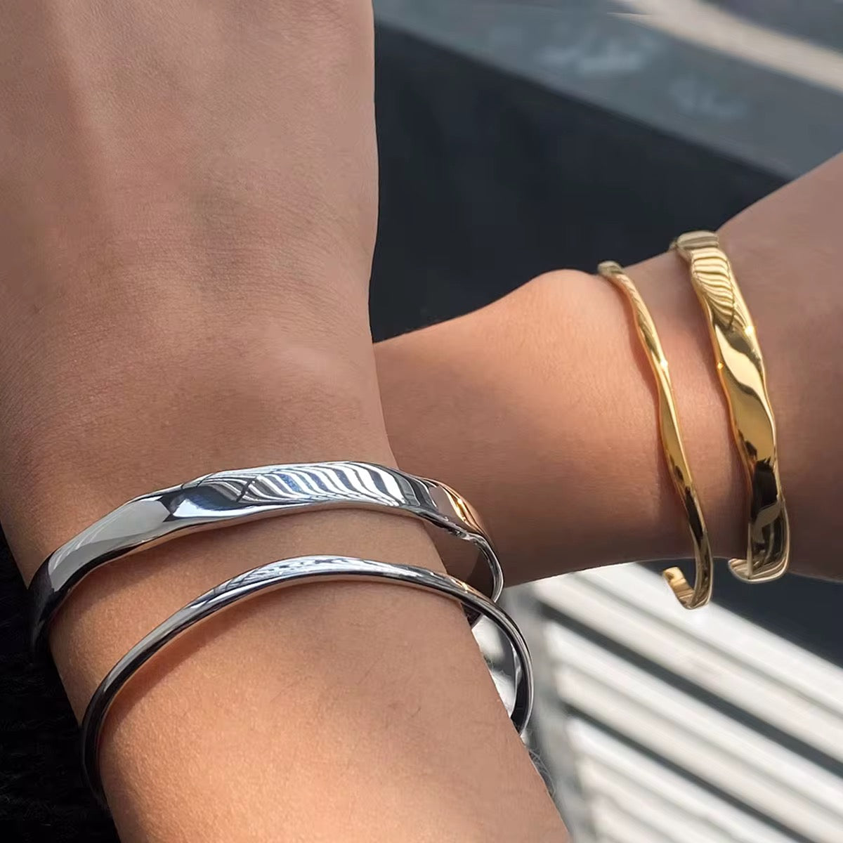 Charlotte Thin Bangle - Silver - Morena Lucía