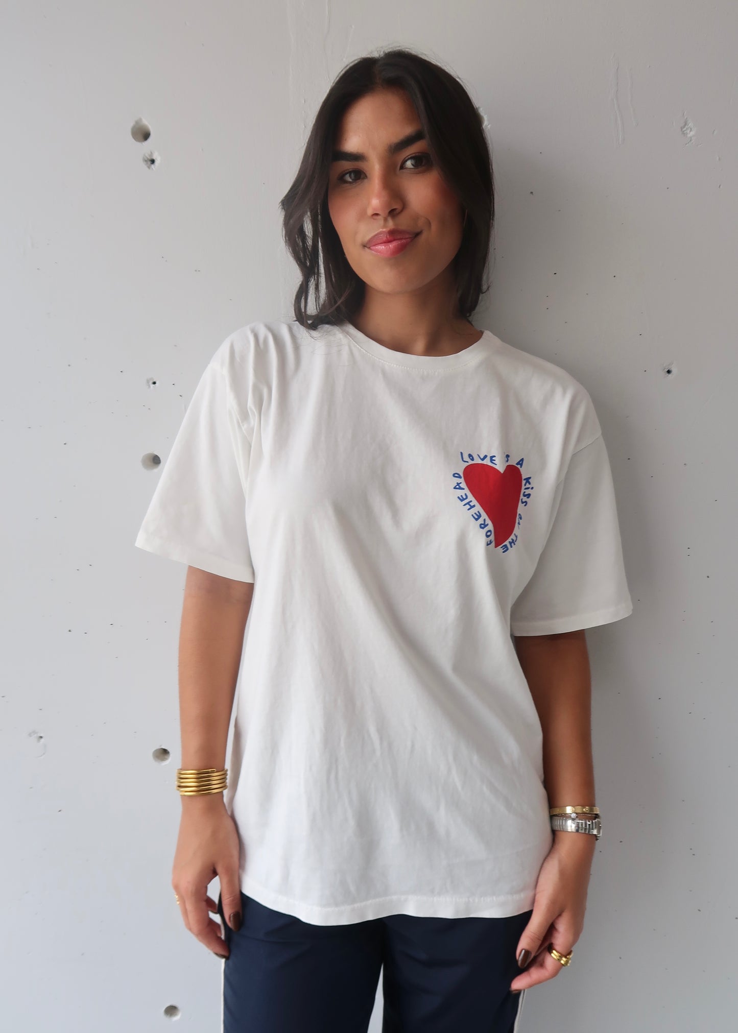 love is a kiss of the forehead t-shirt