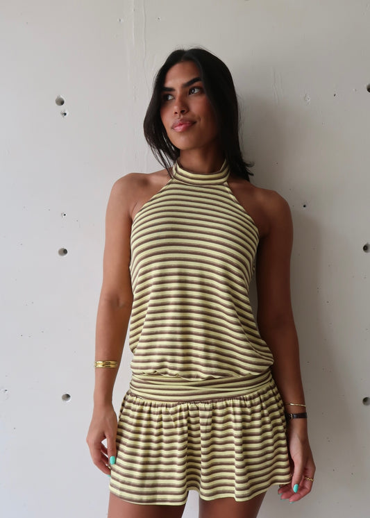 Elisa Stripes Dress - Yellow