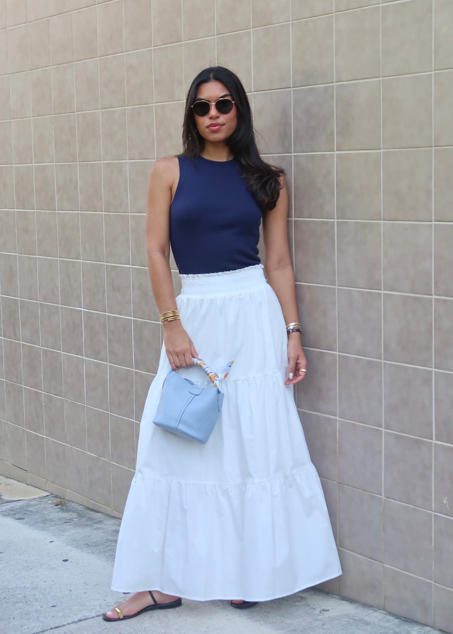 sarah maxi skirt - white