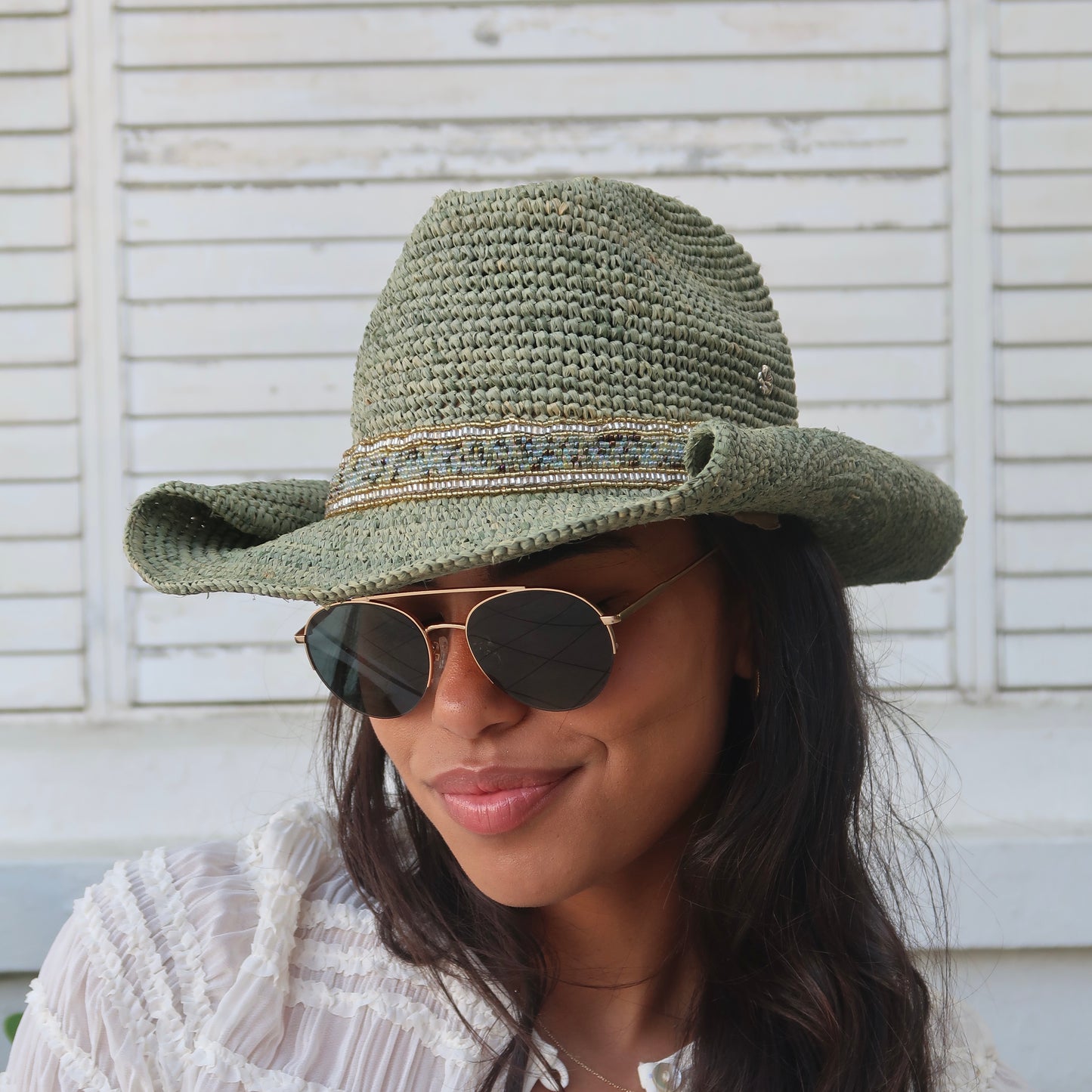 Cow Boy Hat - Blue/Green - Morena Lucía