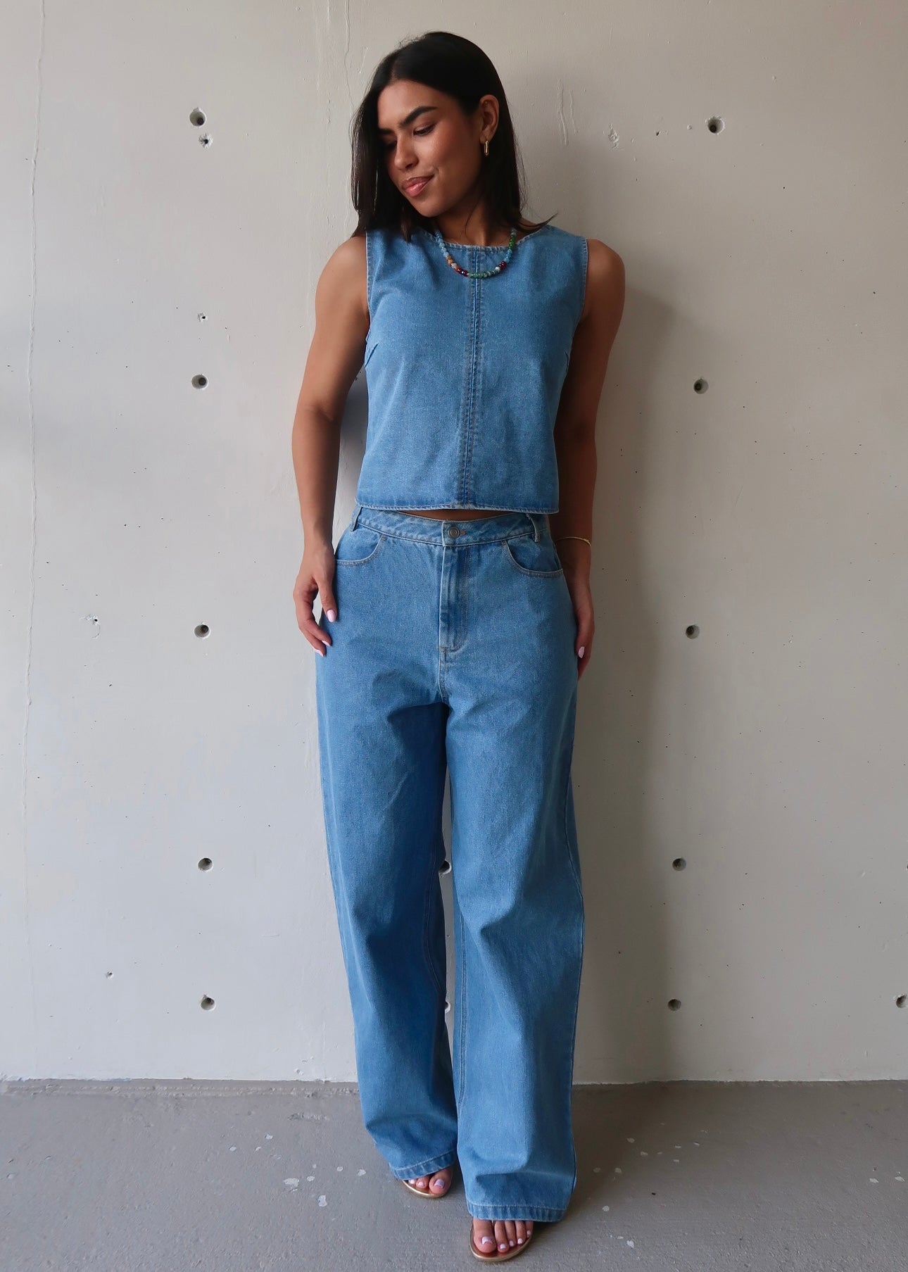Zélie Open Back Jean Set