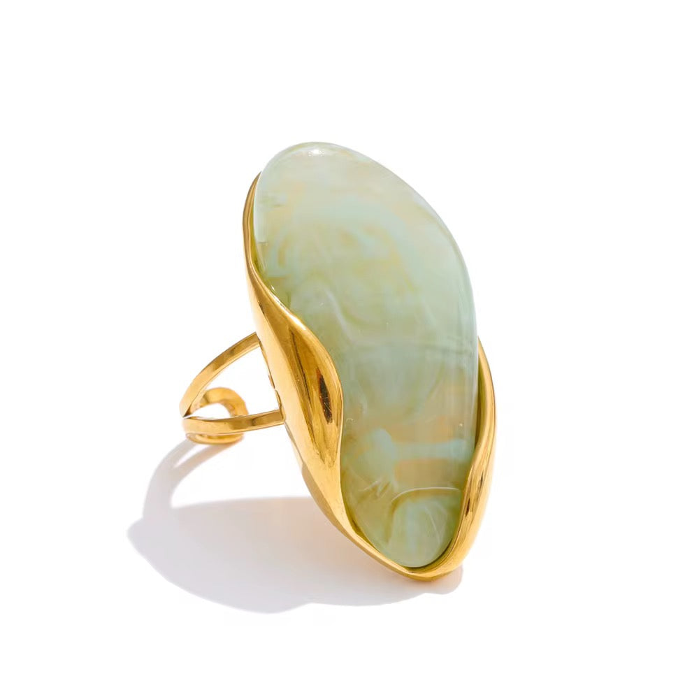 Adeline Adjustable Ring - Green - Morena Lucía