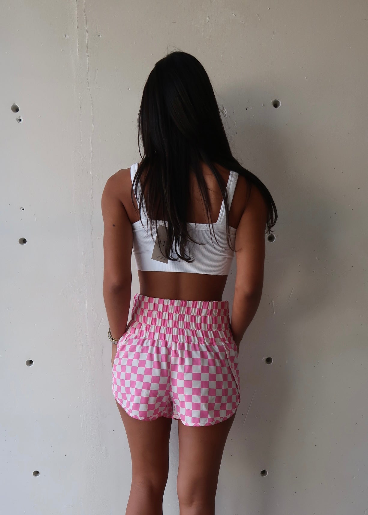 Checkered Pink Short - Morena Lucía
