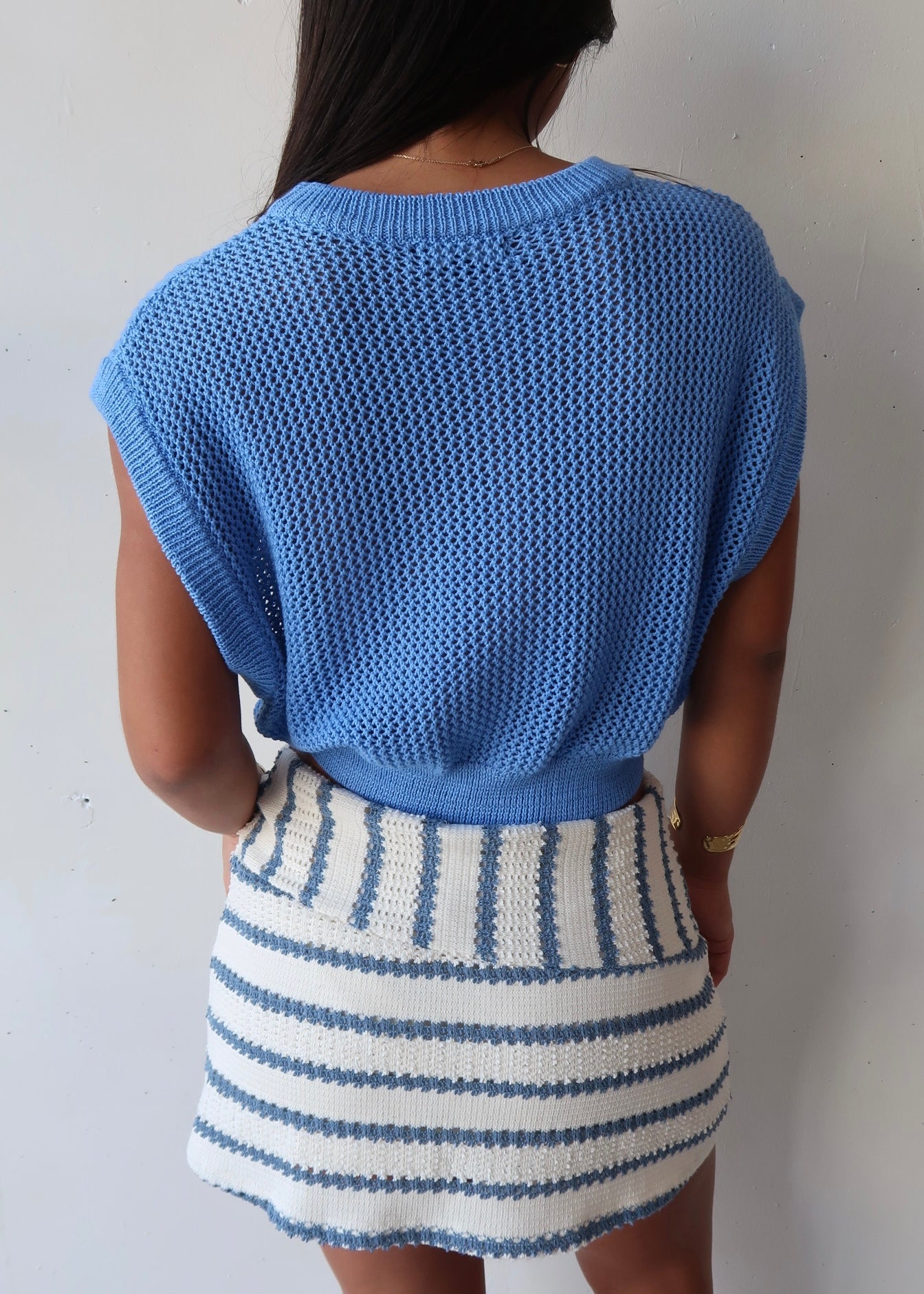Isla Knit Top Blue - Morena Lucía