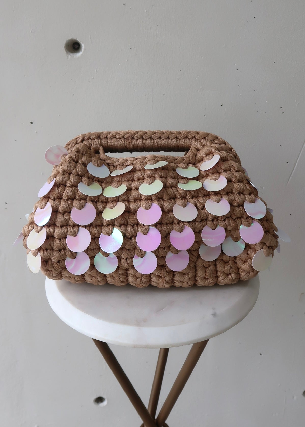 Marcella Sequin Bag - Natural - Morena Lucía