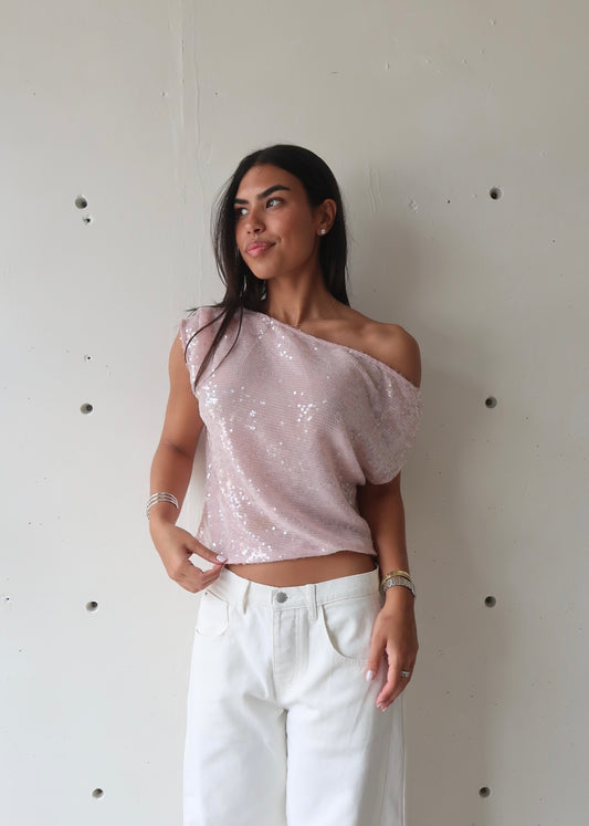 Sequins Pink Top