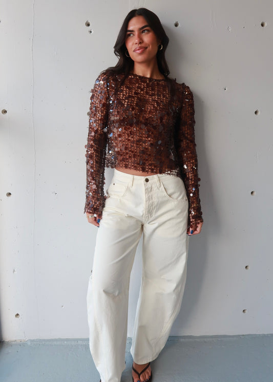 Yara Sequin Knit Top