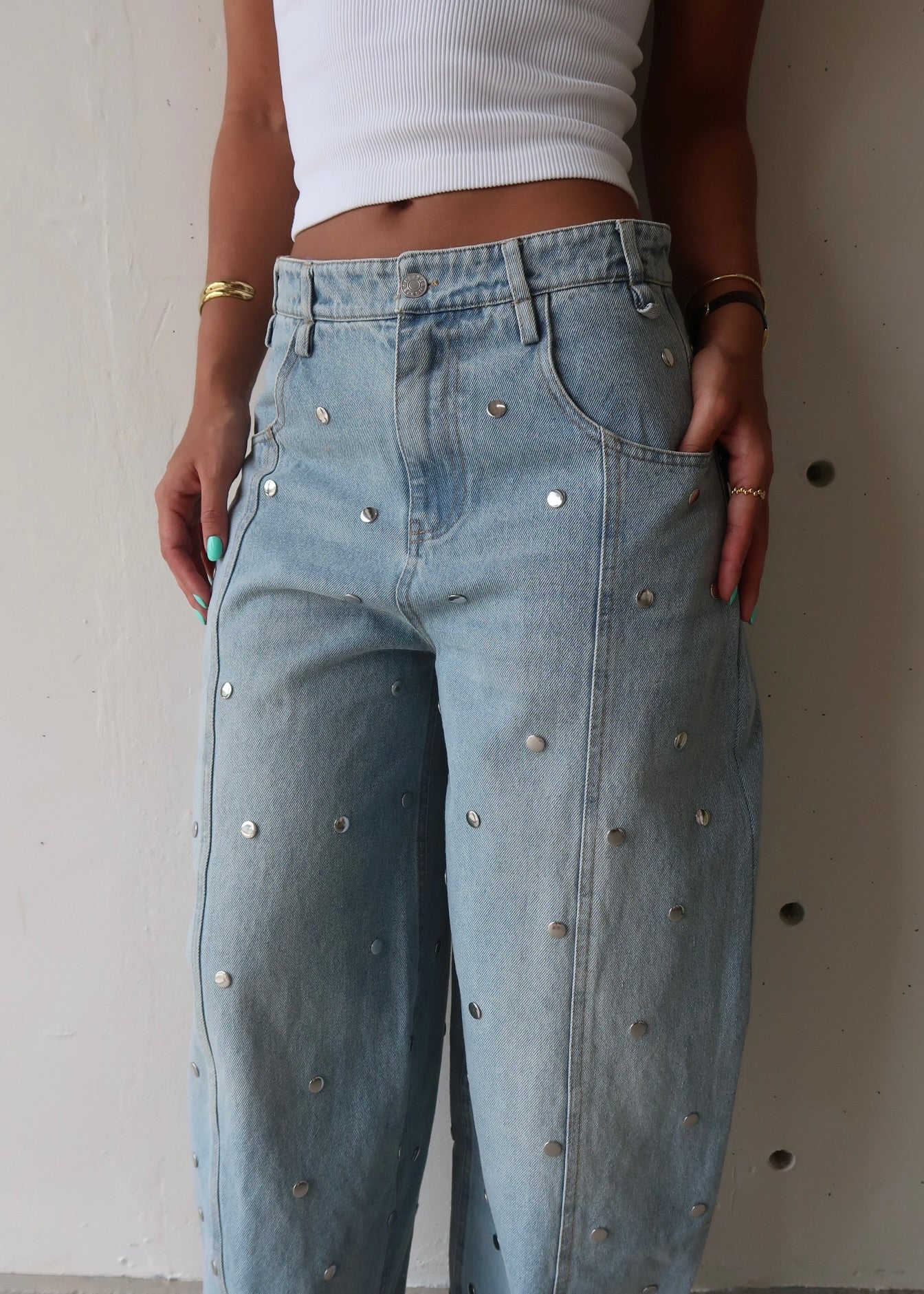 Blaire Studs Jean - Blue