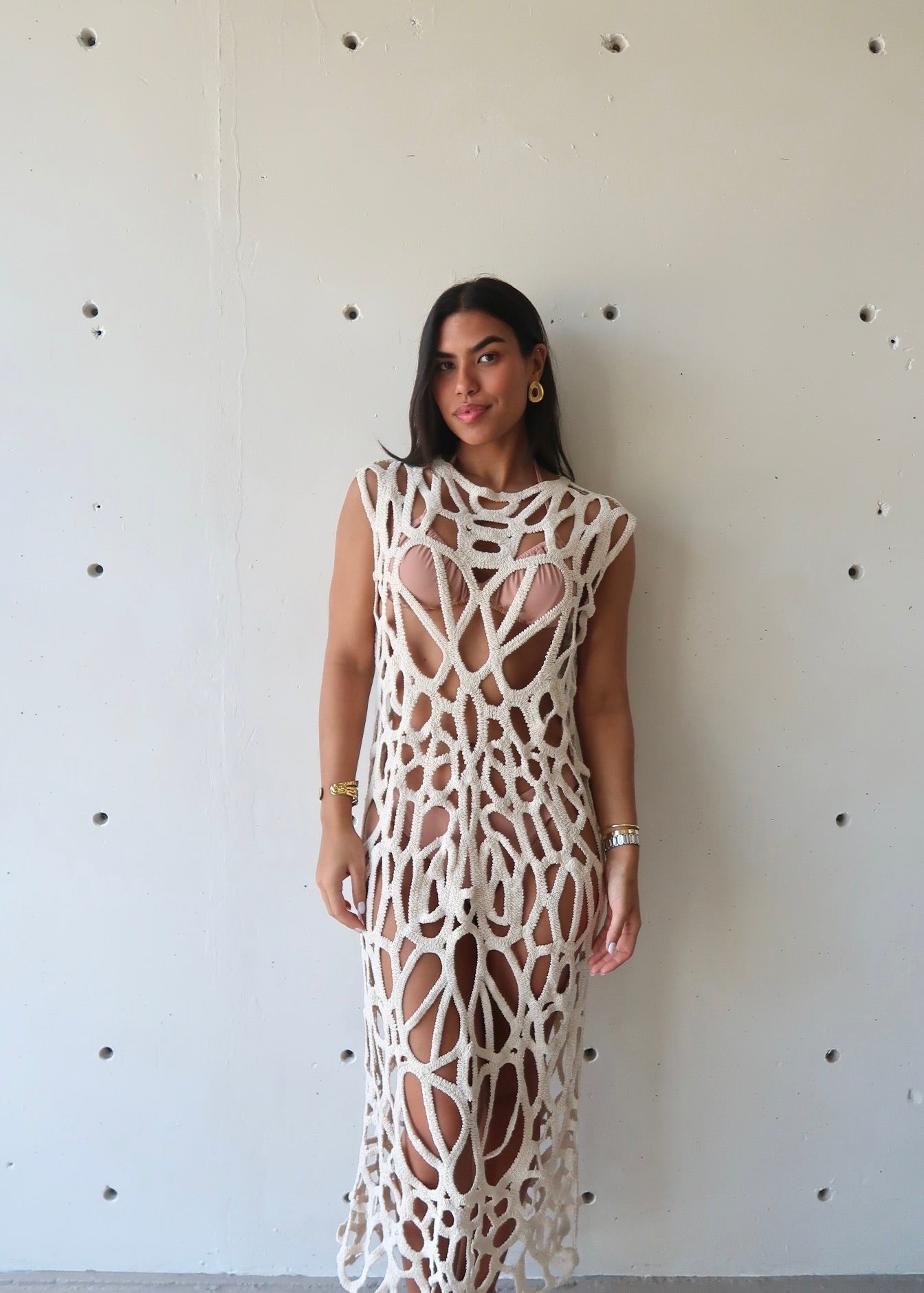 Beige Cover Up Dress