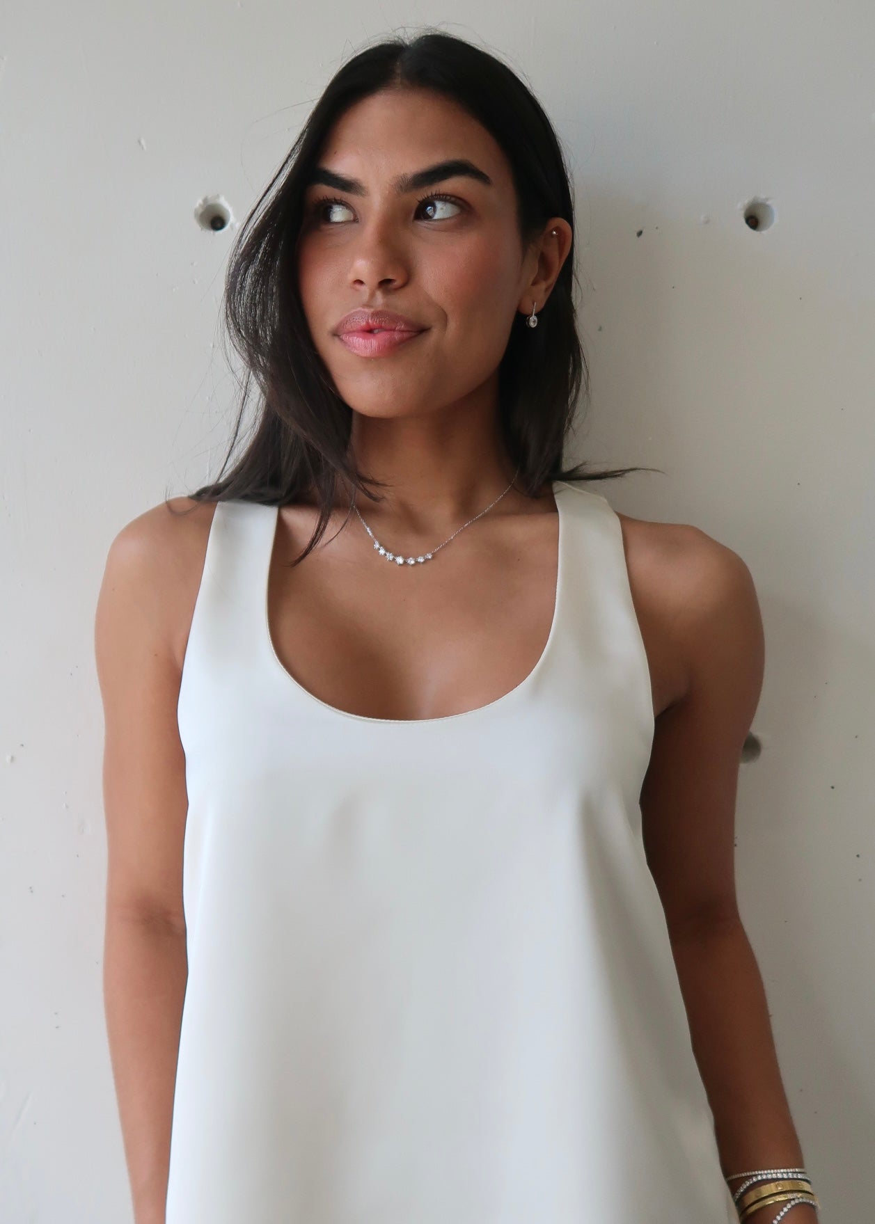 Saphira Silk Top - White