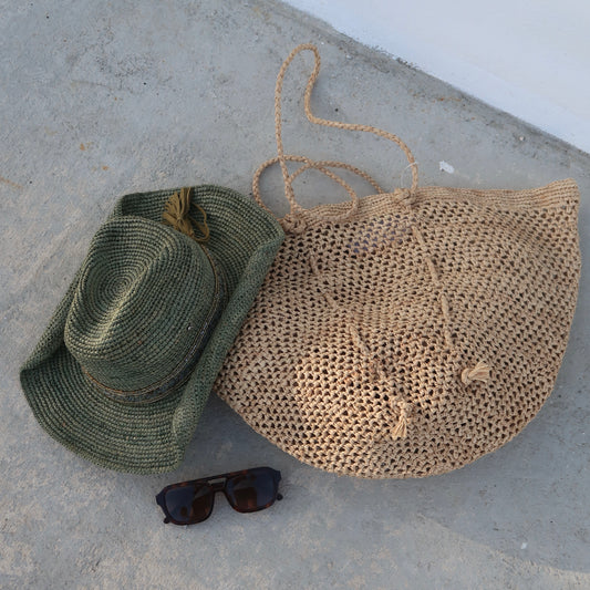 Sinah Raffia Tote - Beige