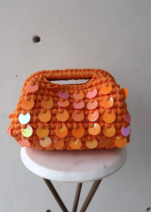 Marcella Sequin Bag - Orange - Morena Lucía