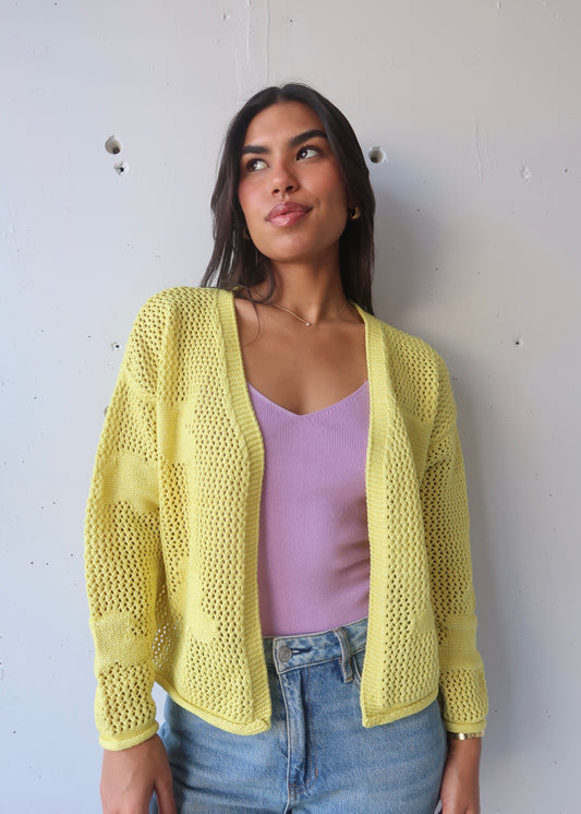 cloud lime cardigan