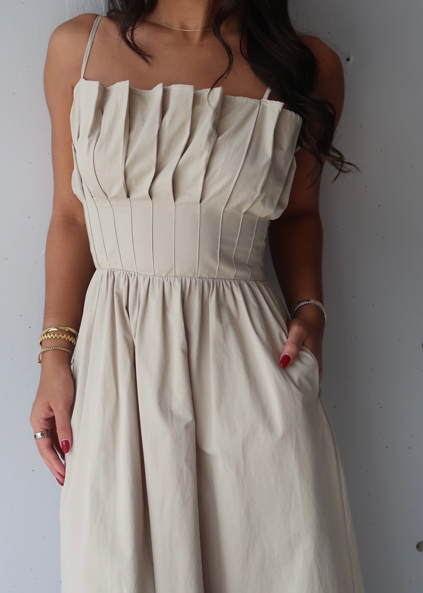 Mila Pleated Dress