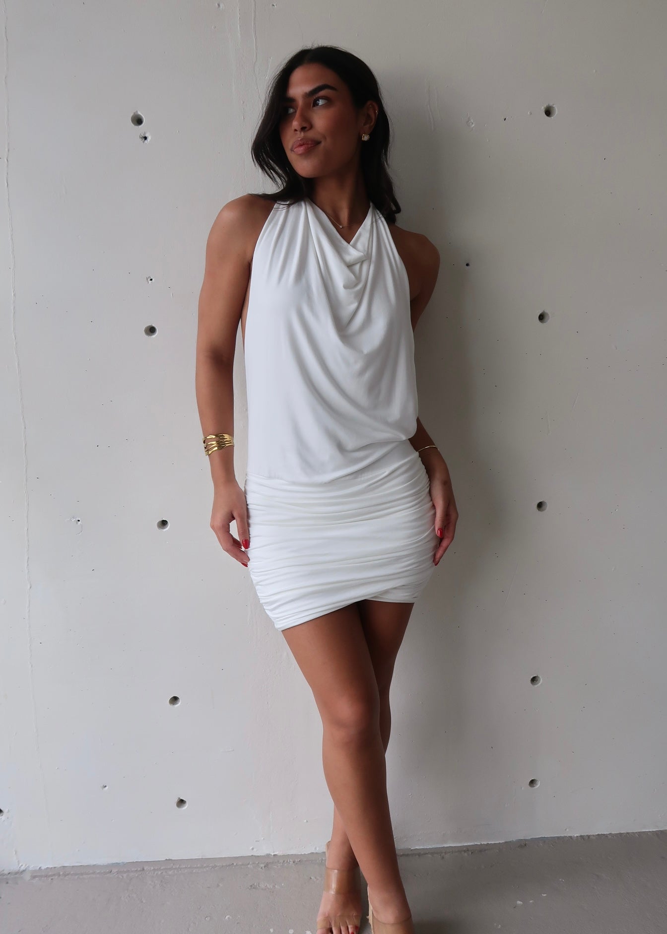 Lucia Open Back Dress - White - Morena Lucía