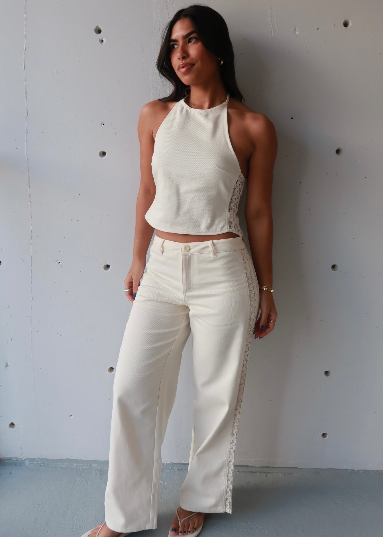 Dina Denim Lace Set - Morena Lucía
