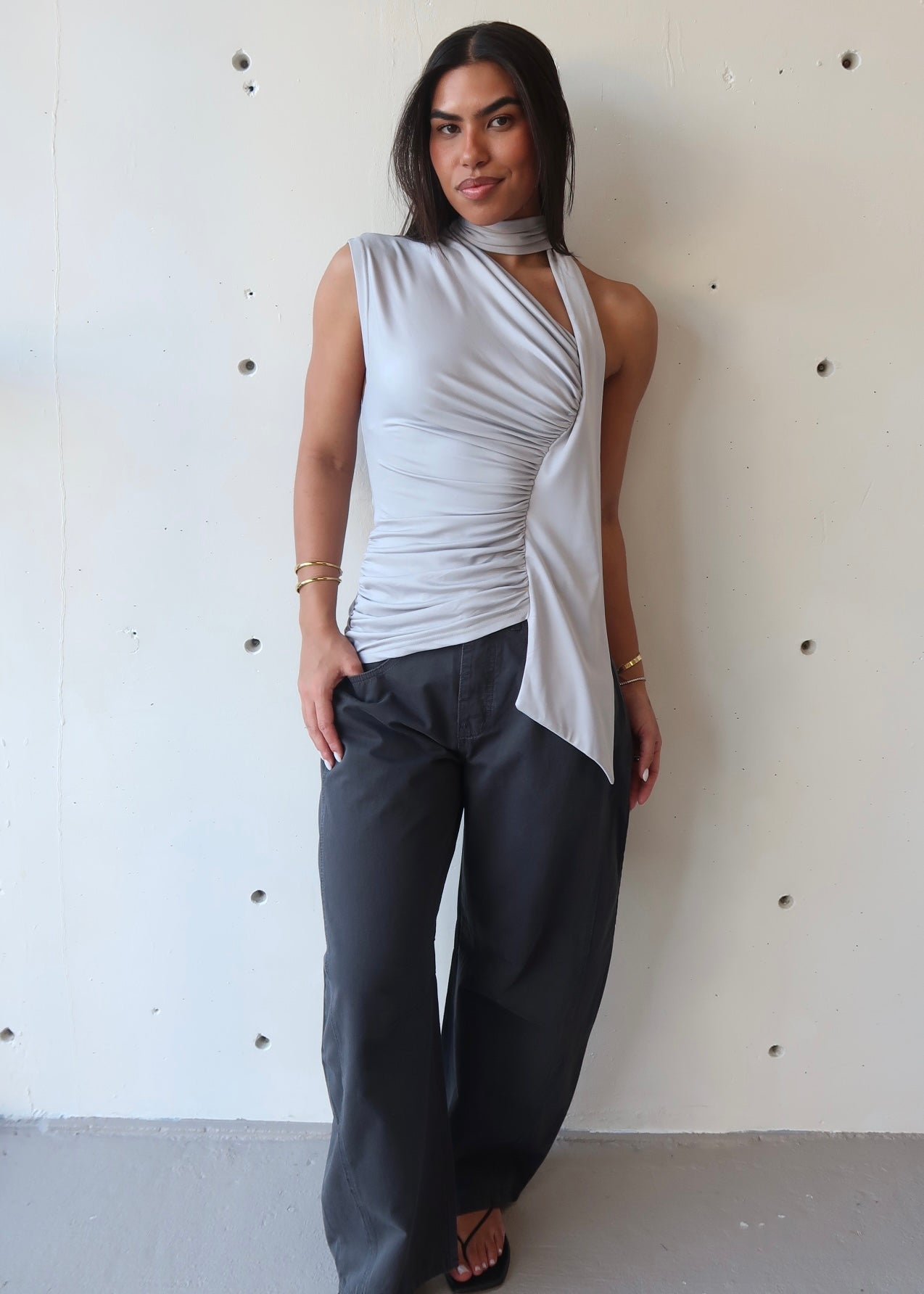 Angelie Barrel Pant - Vintage Navy - Morena Lucía