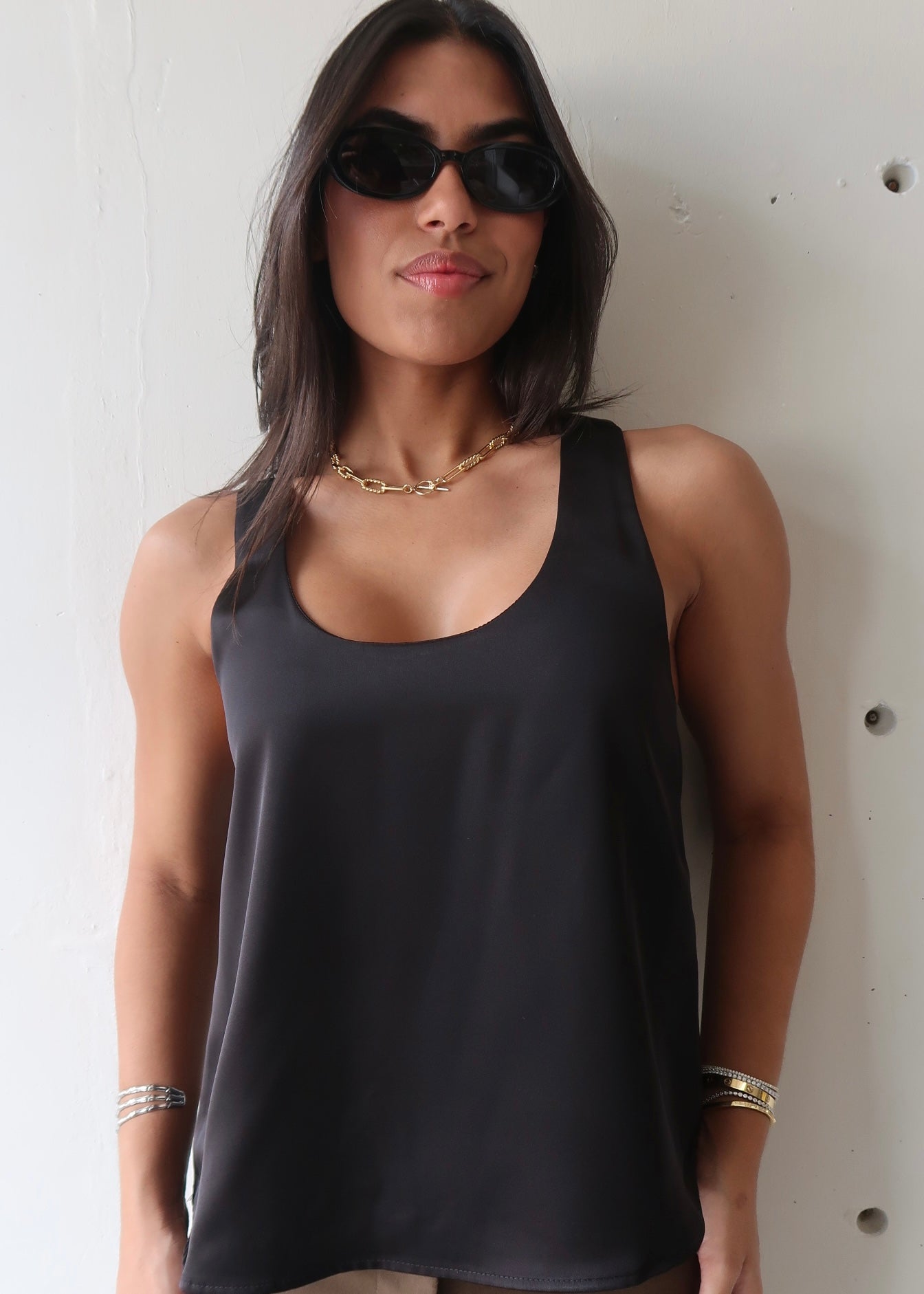 Saphira Silk Top - Black