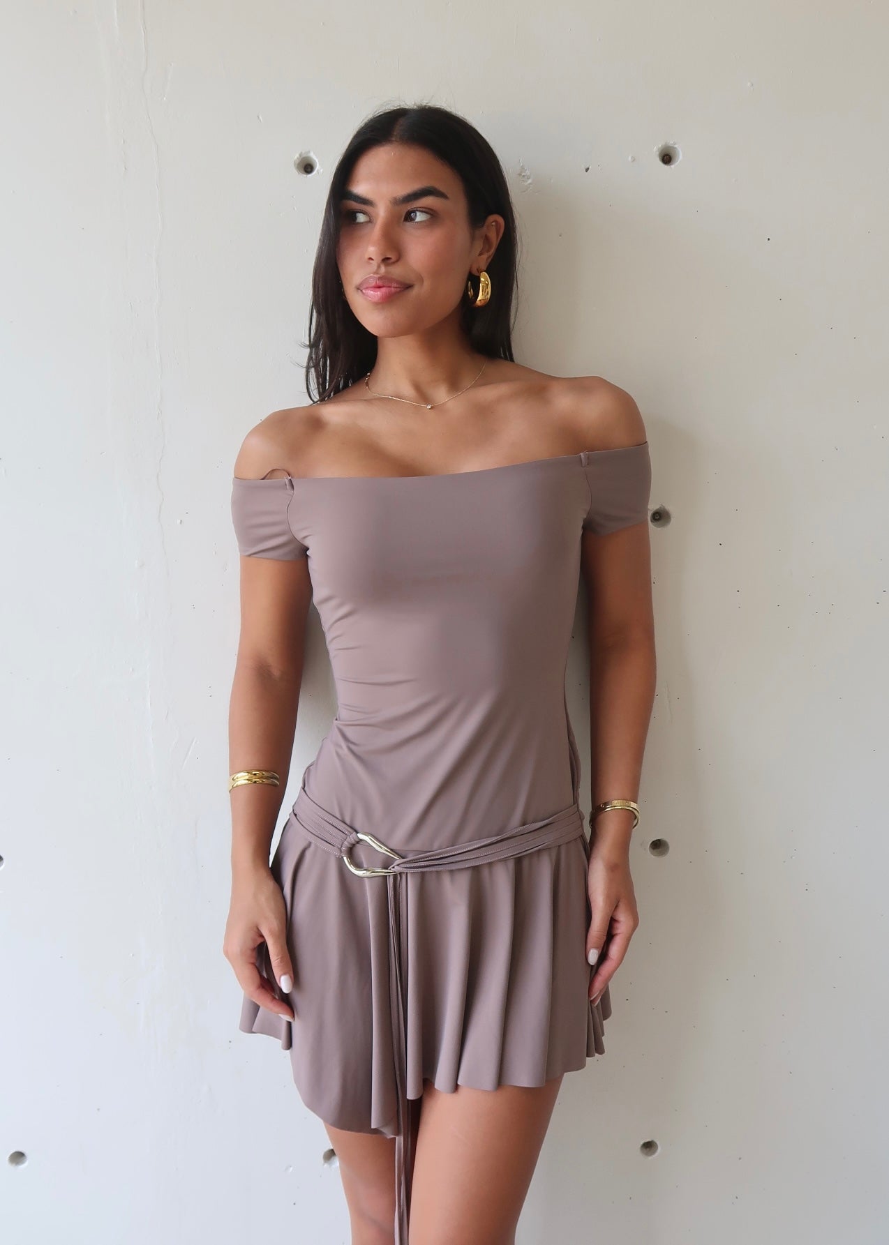 Taupe Flowy Dress