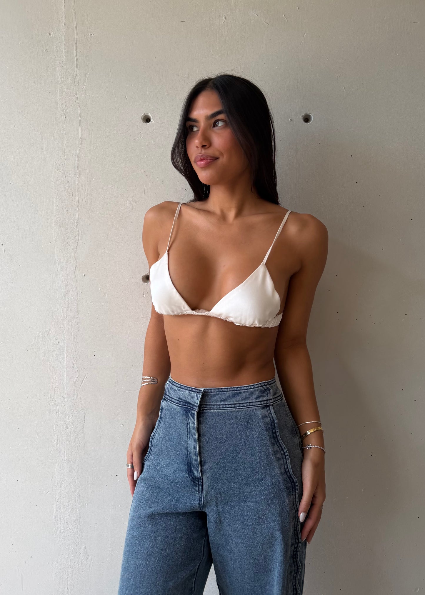 Néa Satin Bralette - Off White