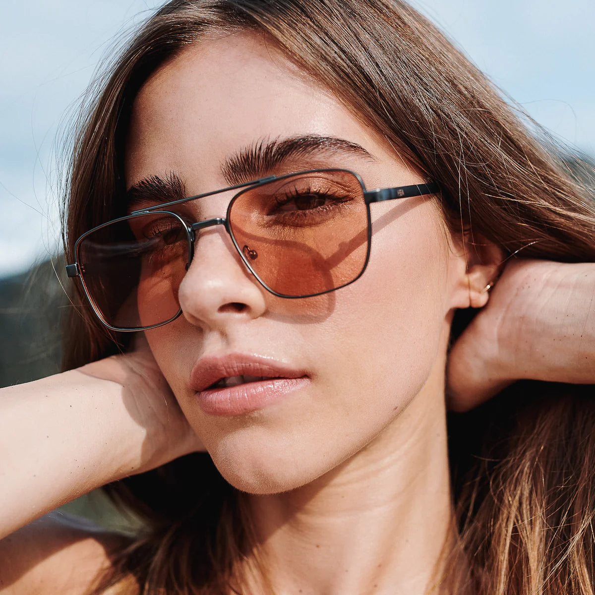 Brooks Amber/Gunmetal Sunglasses - Morena Lucía