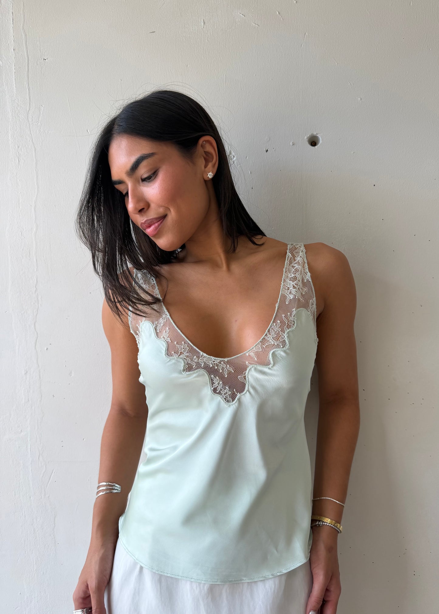 Elise Lace Top - Mint