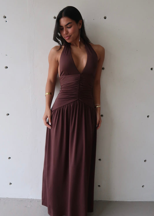 Lya Maxi Dress - Brown