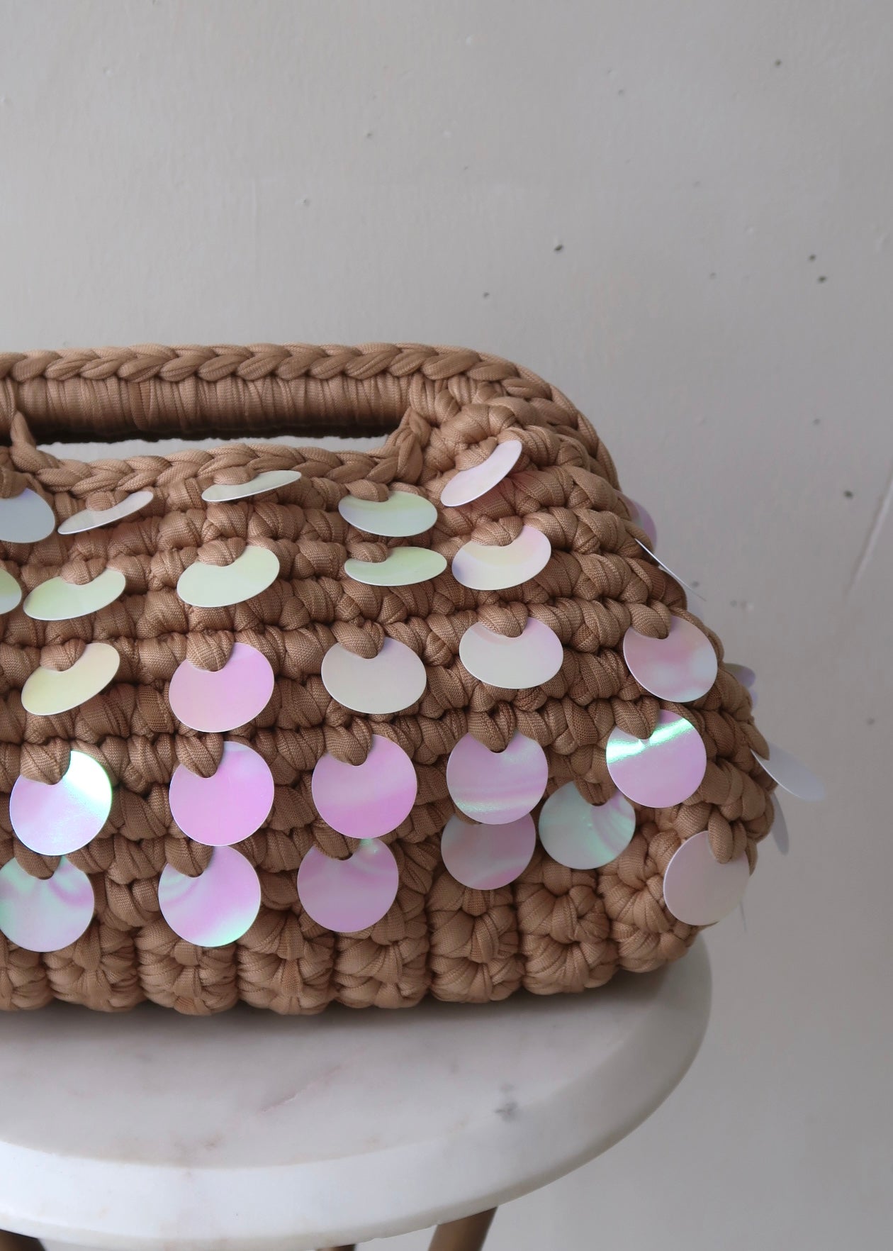 Marcella Sequin Bag - Natural - Morena Lucía