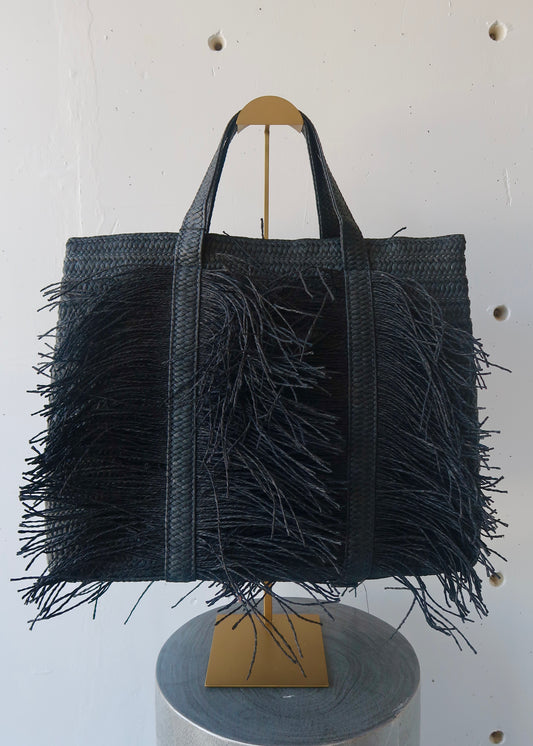 bali beach bag - black