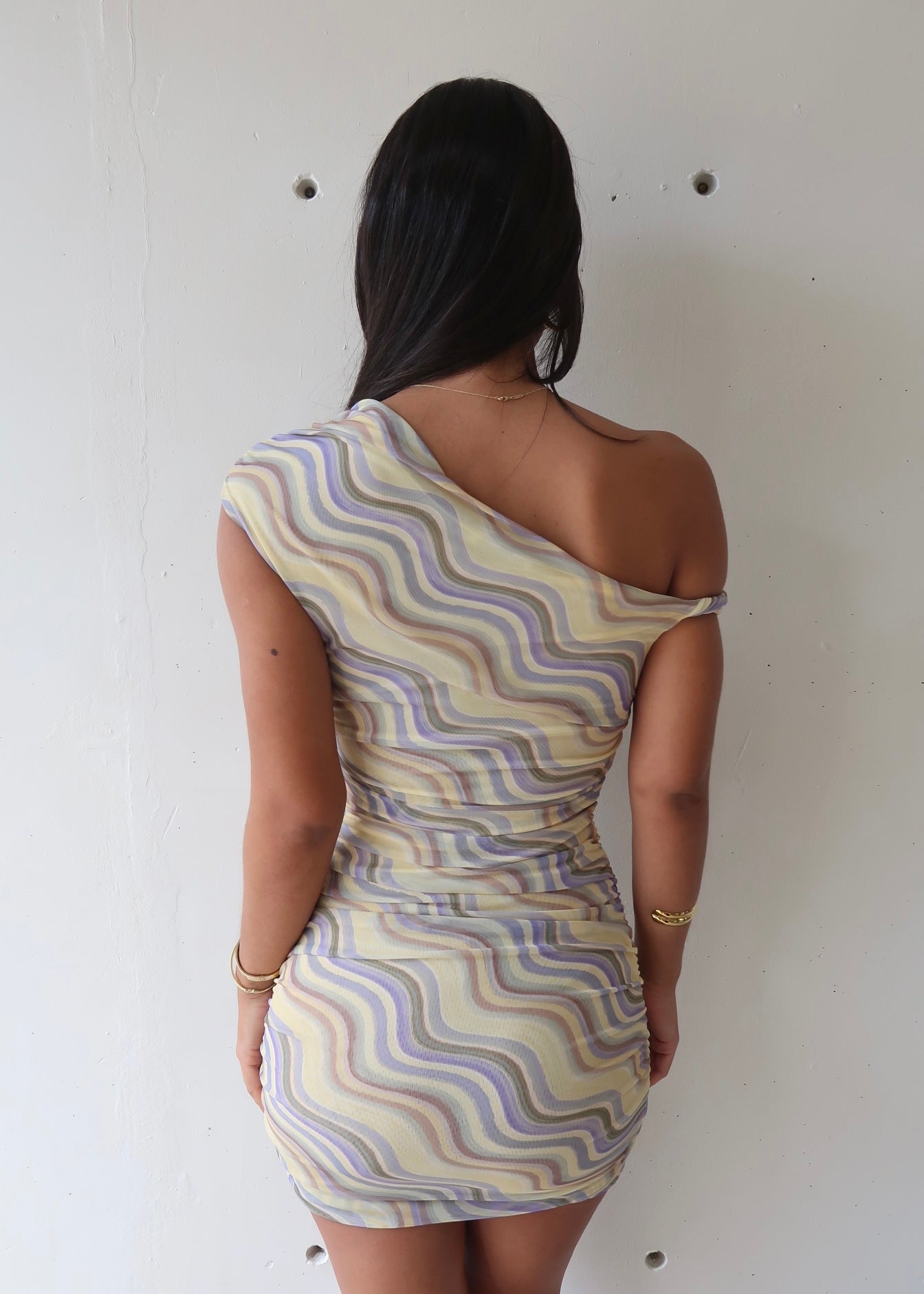 One Shoulder Yellow Dress