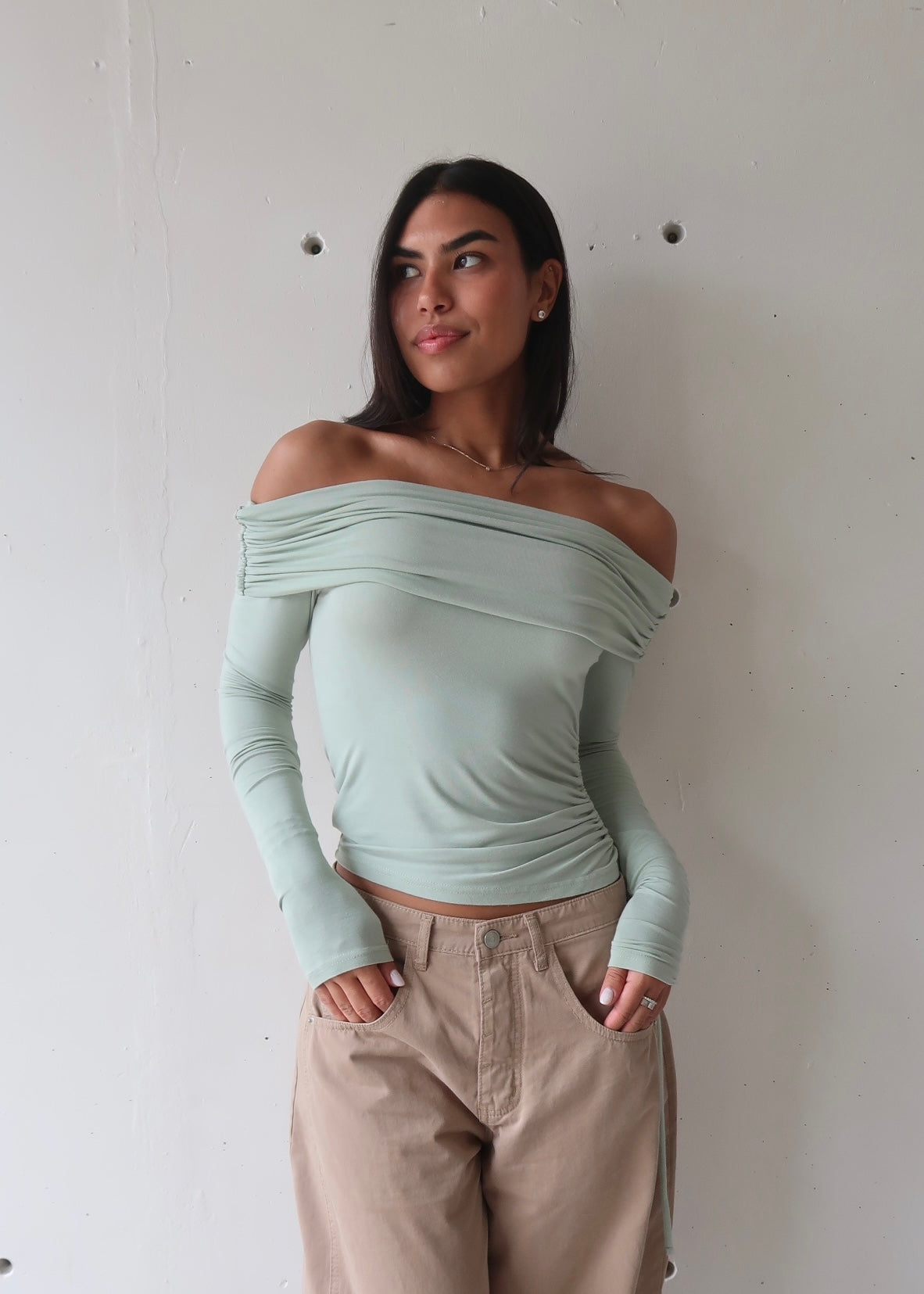 Long Sleeve Draped Top