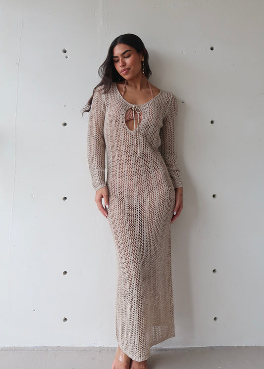 Leonora Cover Up Dress - Silver/Gold - Morena Lucía