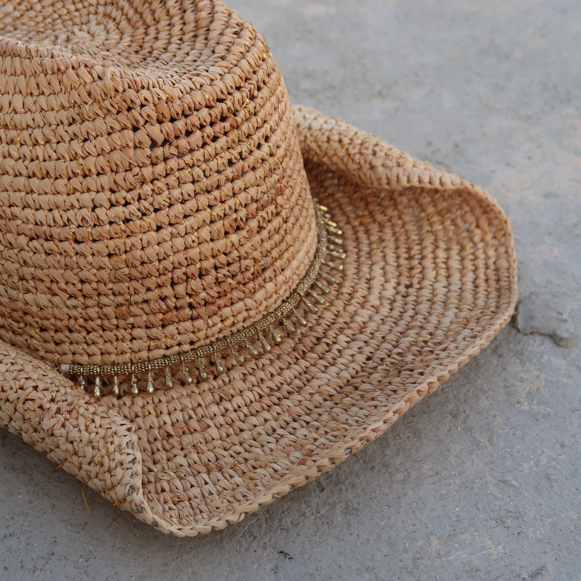 Cow Boy Hat - Natural/Gold - Morena Lucía