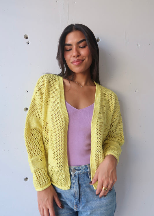 cloud lime cardigan