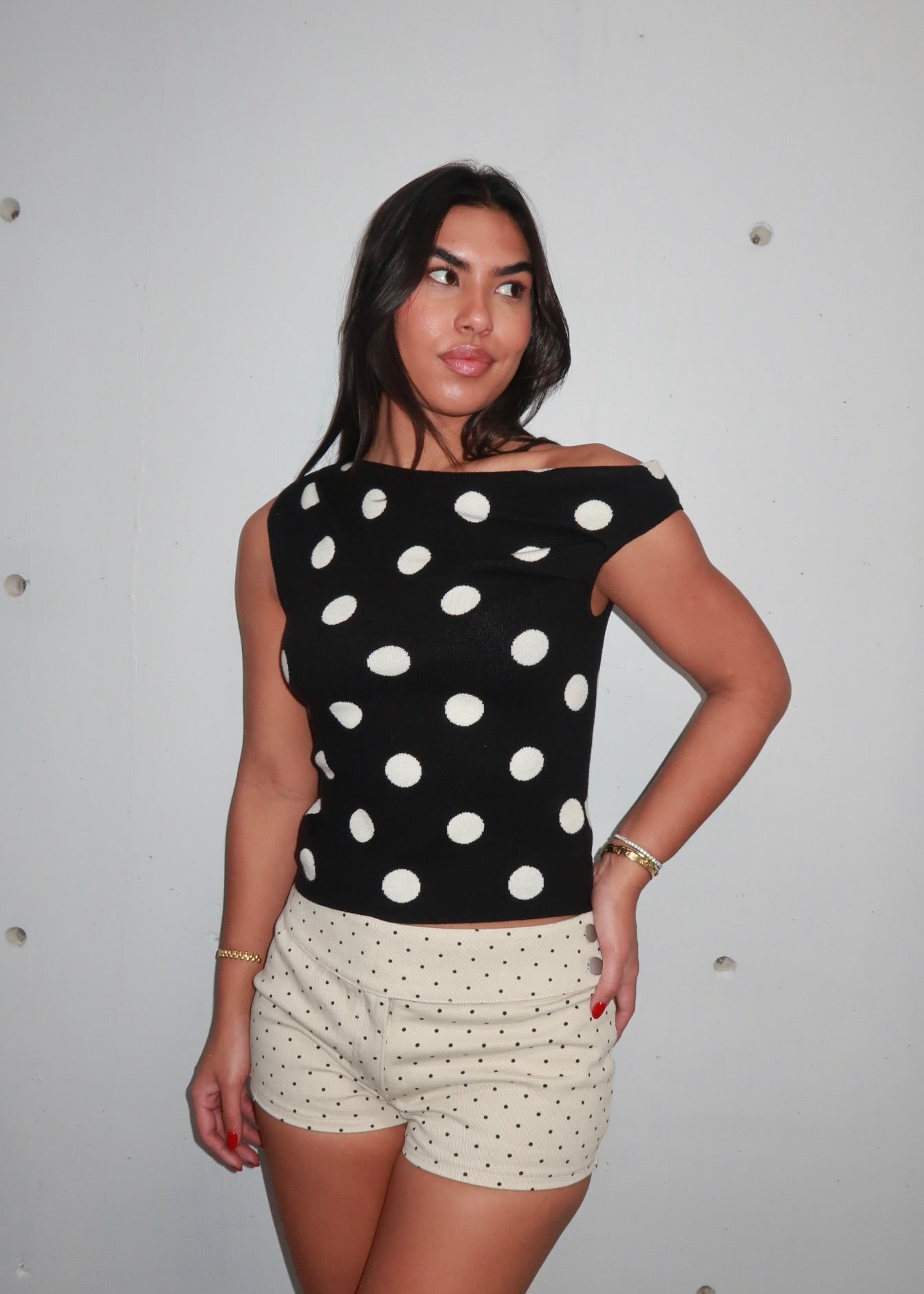 City Polka Dot Top