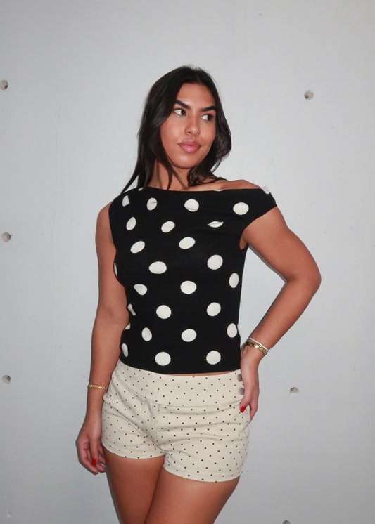 City Polka Dot Top