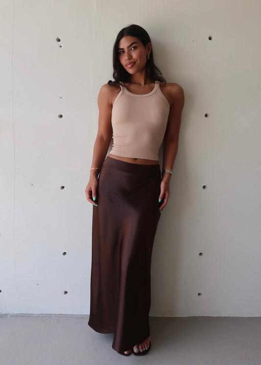 Ribbed Tank Top - Beige