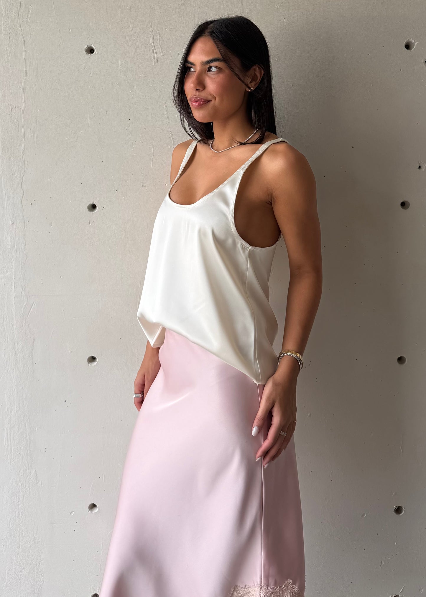 Azira Silk Tank Top - Off White