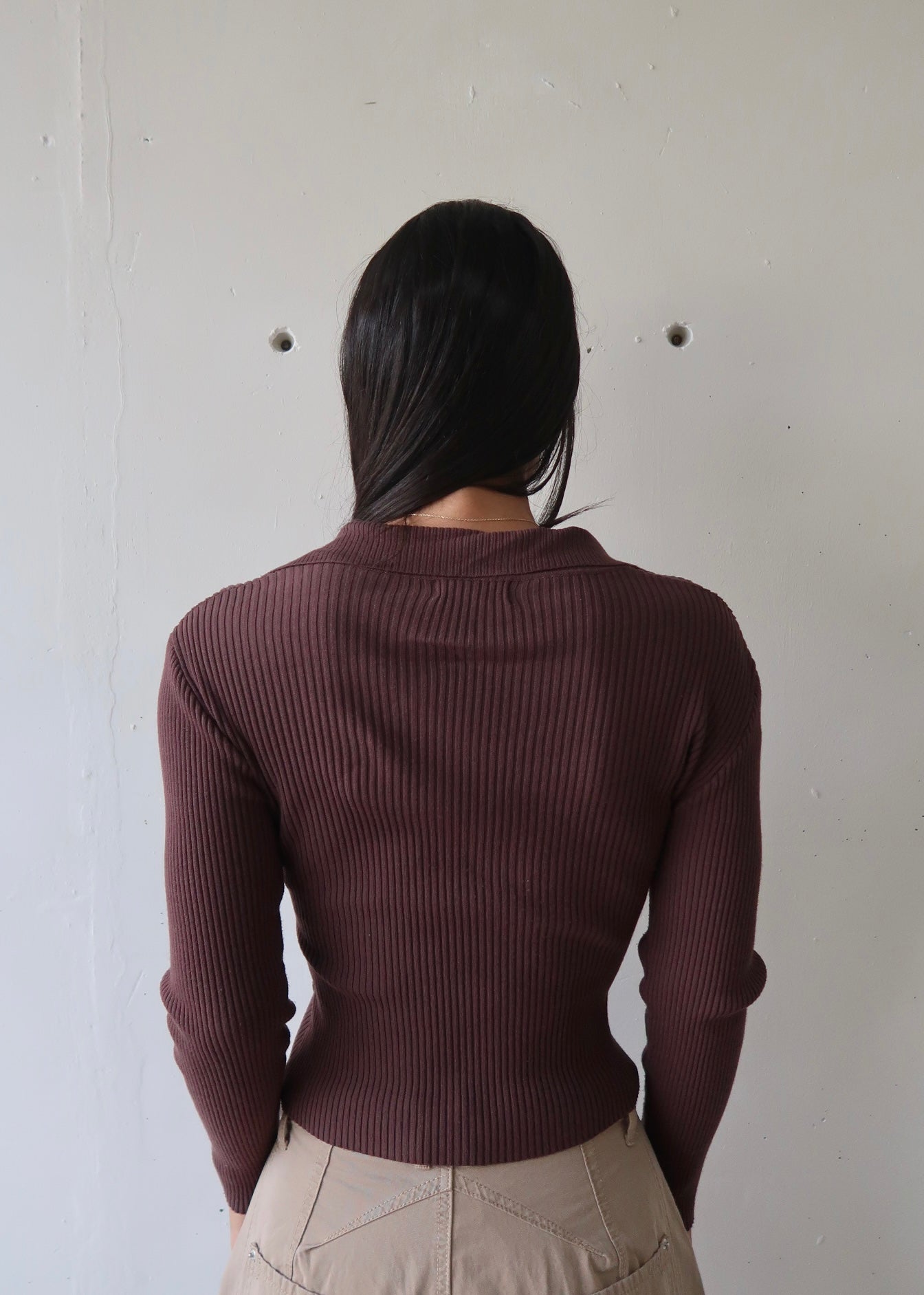 Brown Long Sleeve Top