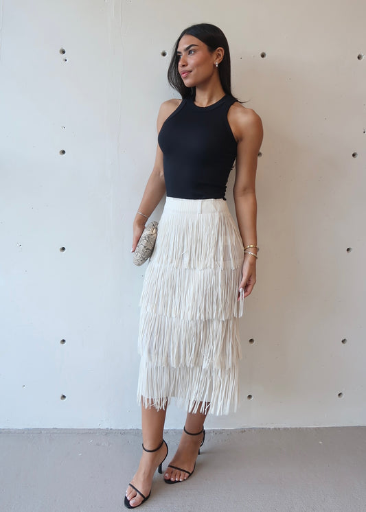 Nora Fringe Skirt - Pre orden