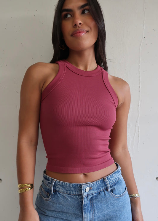 Eva Basic Top Berry - Morena Lucía