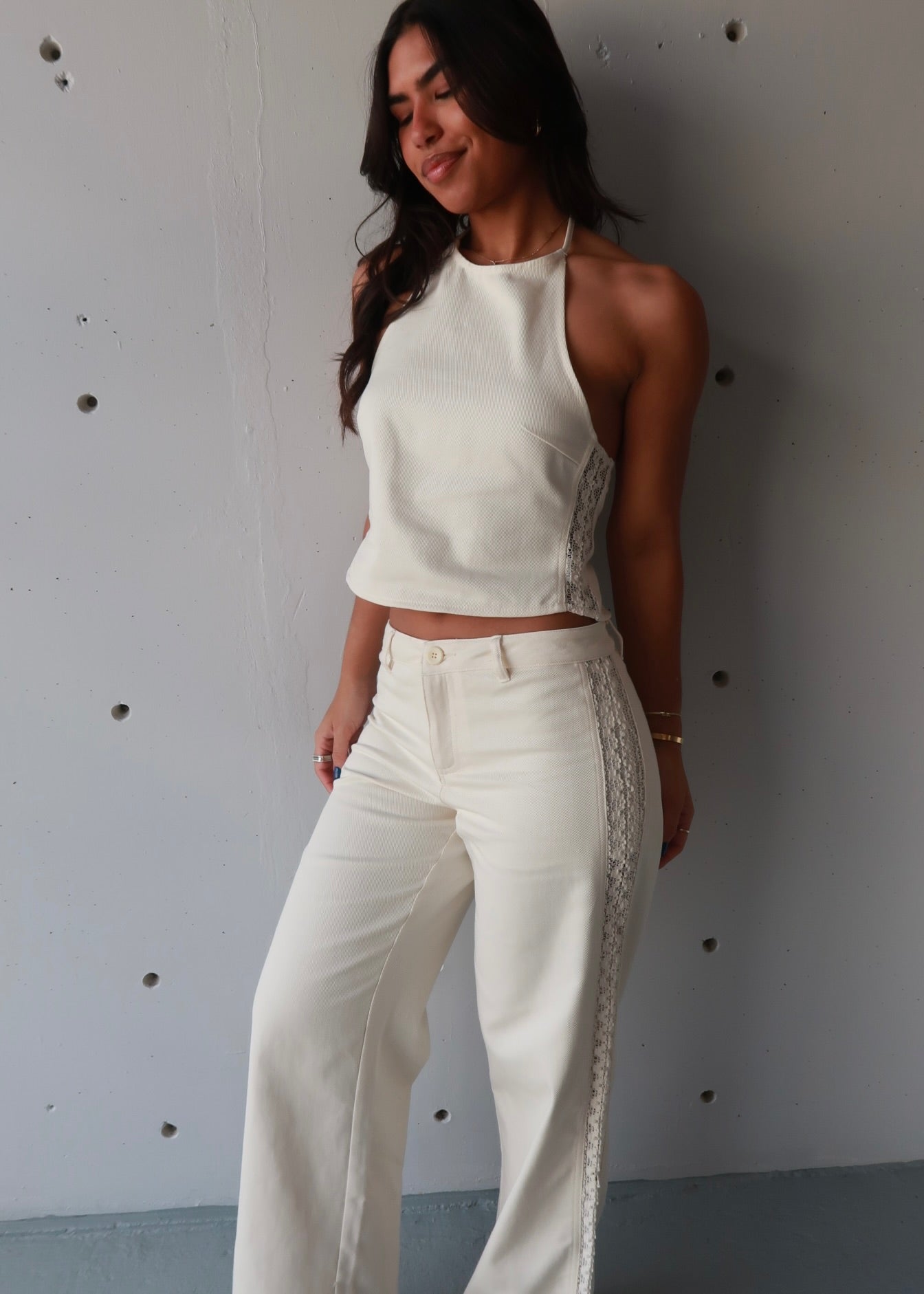 Dina Denim Lace Set - Morena Lucía