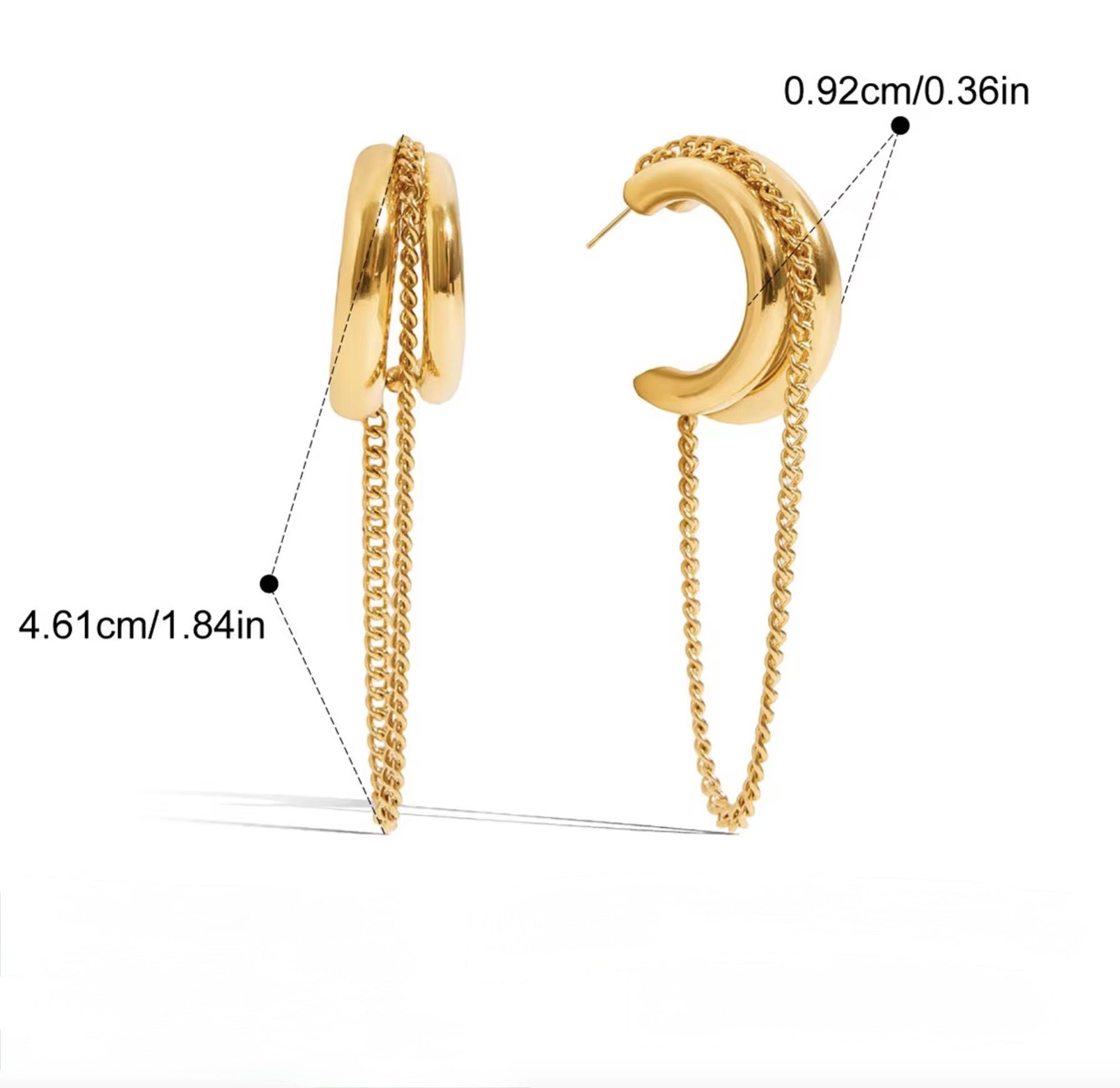 Leo Chain Earrings - Gold - Morena Lucía