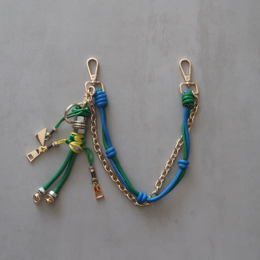 blue/green bag charm set